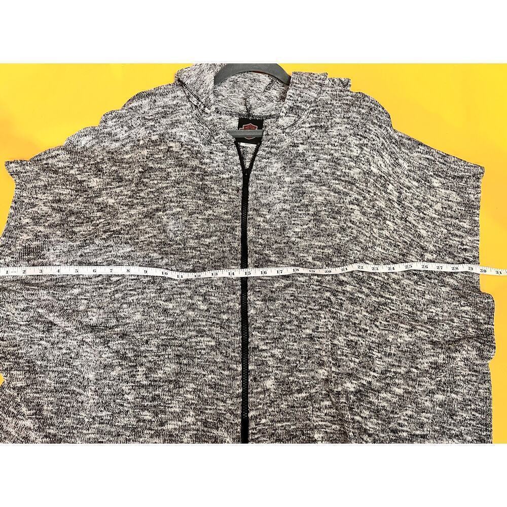 Harley Davidson Full Zip Sweater Hooded Side Slit Knit Light Gray Womens Medium - Picture 4 of 5